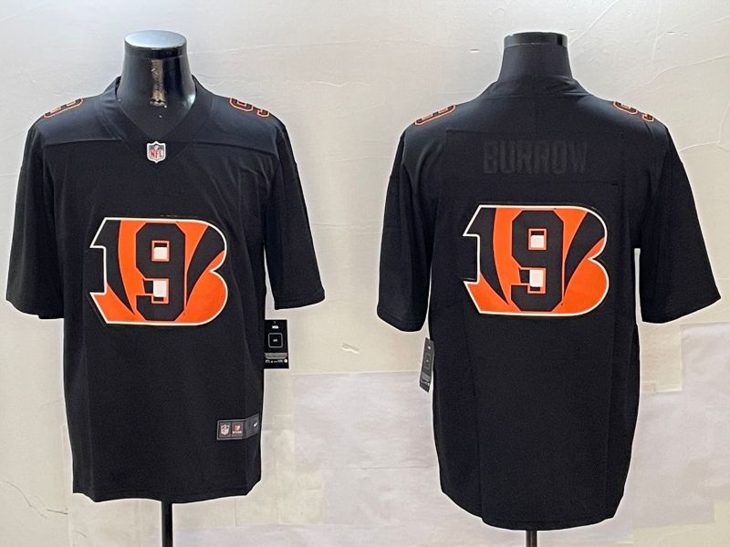 Men Cincinnati Bengals 9 Burrow Black 2024 Nike Limited NFL Jersey style 01041